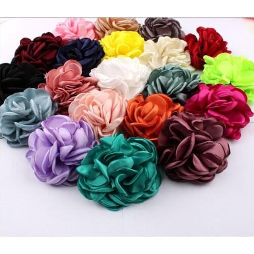New 20Pcs/Lot Handmade DIA 8Cm Fabric Flower Soft Baked Cloth Artificial Flower Wedding Boutonniere DIY Hair Apparel Accessories