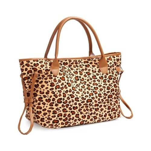 2019 New Leopard-print lattice Single Shoulder Bag with Large Capacity Leisure Handbag for Outgoing Travel Bag Shopping big Bags