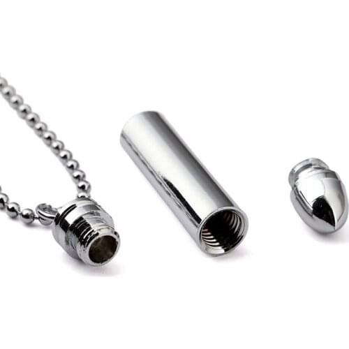 Wholesale Price Stainless Steel Openable Tube Pendant Necklace Rock Hip Hop Can Open Ash Urn Jewelry Dropshipping Rapper Pendant