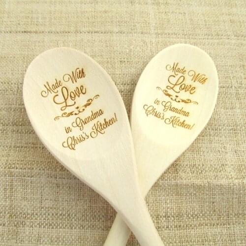 Personalized made with love engraved bridal shower Wedding Wooden spoons birthday Housewarming party favors gifts