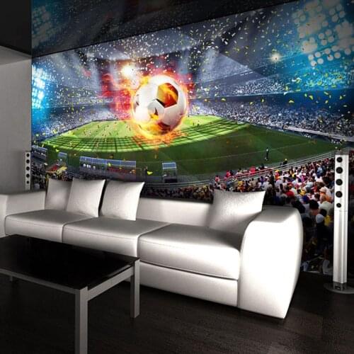Custom Photo Wallpaper 3D Stereoscopic Football Field Soccer Large Murals Wallpaper Wall Painting Bedroom Living Room Home Decor