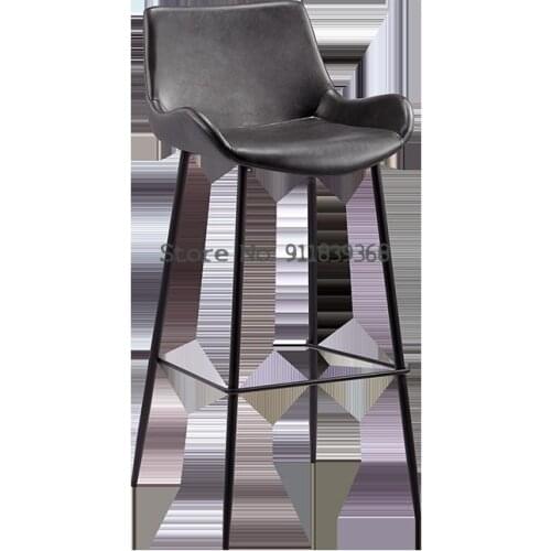 Nordic Bar Chair Modern Simple Household Industrial Style American Light Luxury Back Bar High Stool Bar Stool