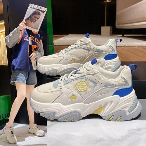 Shoes women 2021 summer small fashion color matching thick soled casual shoes breathable womens sports shoes