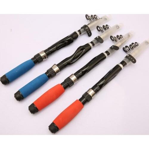 Outdoor 1.3/1.5M Portable Epoxy Resin Telescopic Rod Mini Fishing Sea Boat Rod Ocean Fishing Pole Tackle Tool Accessories