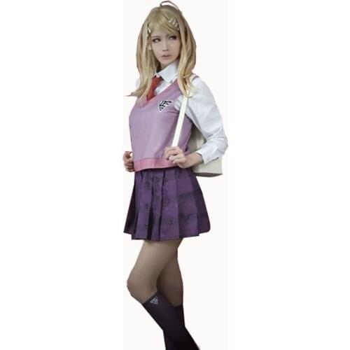 New Danganronpa V3 COSPLAY Akamatsu kaede costume Womens uniform Anime Shirt+Vest+skirt+socks+tie JK school uniform 11