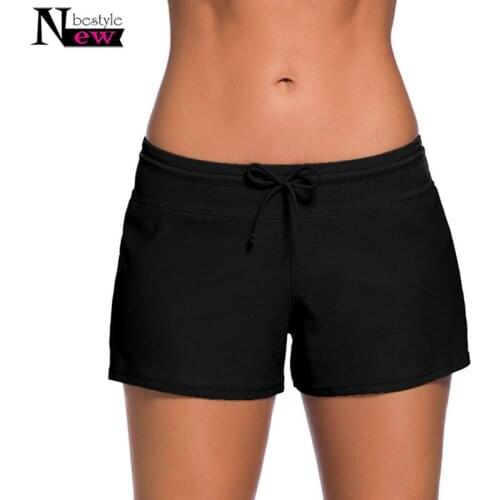 Womens Waistband Swimsuit Bottom Boy Shorts Swimpool Panty Female Tankini Board Shorts Casual Summer Slit Beach Swimwear Trunks