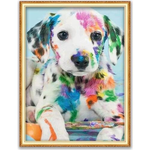 Animal Dog Husky DIY Cross Stitch Embroidery 11CT Kits Needlework Craft Set Cotton Thread Printed Canvas Home Decoration Sale