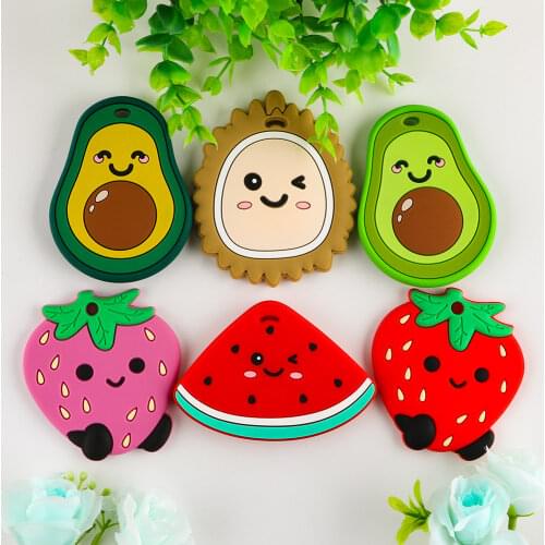 Kovict 1pcs Silicone Sushi Teether Baby Cartoon Rice Ball Pendants DIY Baby Nursing Chewing Teether Pacifier Chain Necklace Toy