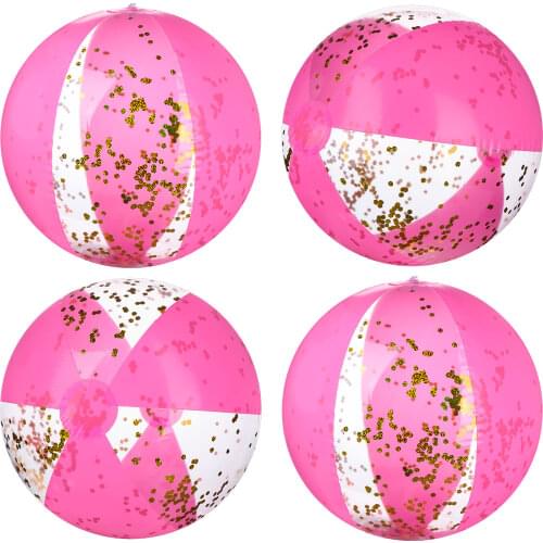 1pcs Water Play Inflatable Party Favors Pool Toys Portable Summer Fun Photo Props Glitter Confetti Beach Ball Outdoor Sports