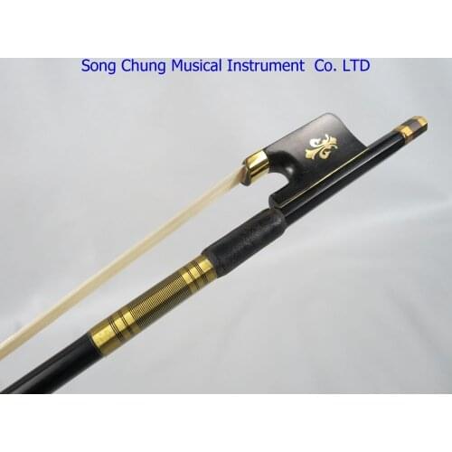 1Pcs High quality black Carbon fiber Cello bow 4/4,inlay flower frog #7583