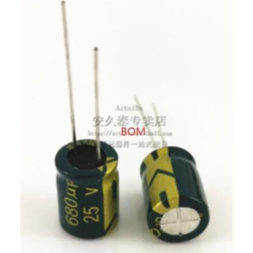 10 pcs Aluminum electrolytic capacitor 680 uF 25 V 10 * 13 mm frekuensi tinggi Radial Electrolytic kapasitor