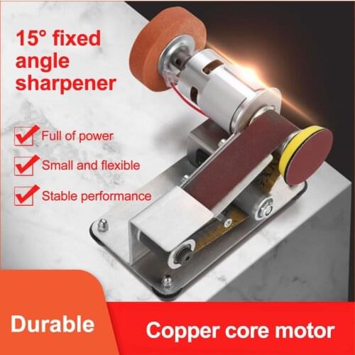 110V/220V Multifunctional Mini Electric Belt Sander DIY Polishing Grinding Machine Cutter Edges Sharpener Grinder with 10pc Belt
