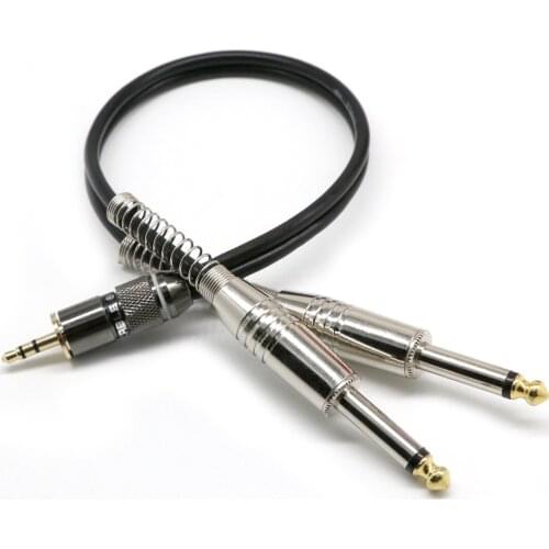 3.5 male stereo to dual 6.5 male mono one point two 6.35 sophomore core computer mixer audio cable