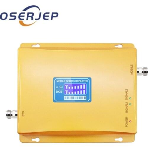 3g 4g Lte repeater 2100/1800Mhz dual-frequency 65dbi LCD cell phone signal amplifier booster