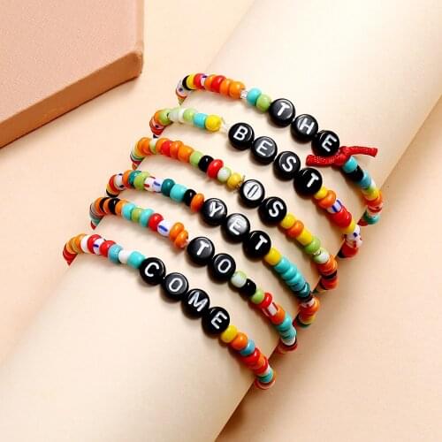 6pcs/Sets Beaded Bracelets for Woman Girl Summer Beach Seaside Inspirational The Best is Yet To Come