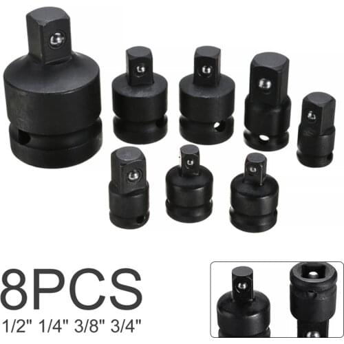 8Pcs 1/4 3/4 3/8 1/2 Ratchet Wrench Socket Adapter Spanner Keys Converter Drive Reducer Electrophoresis Process Blacken Tool
