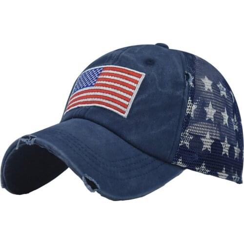 USA Flag Embroidery Baseball Cap Women Casual Outdoor Pentagram Pattern Sun Hat Adjust with Velcro Girl Summer Sports Gorras