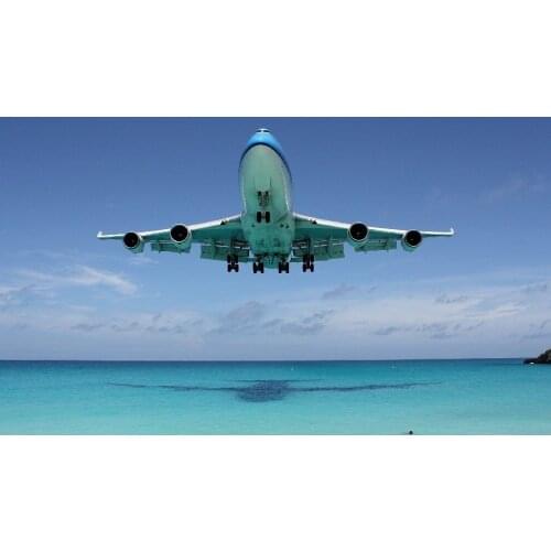 Boeing 747 shadow ocean flight poster silk fabric cloth print wall sticker Wall Decor custom print