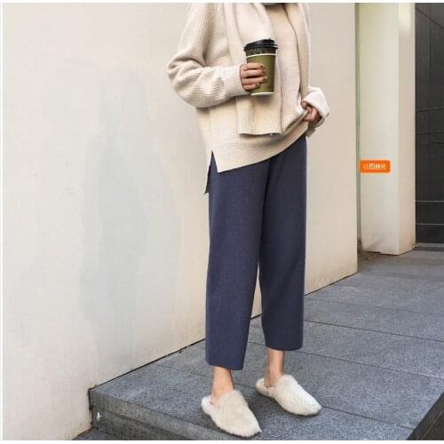 New Style Maternity Pants Ankle-length Knit Harem Pants Sub-Pregnancy Outerwear Warm Fashion Grandma Pants