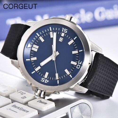 CORGEUT Top Brand Mens Watch Luminous Waterproof Sports Watch Multifunctional Mechanical calendar Mens Watch Orologio da uomo
