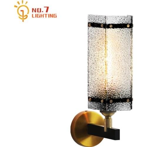 Designer Luxury Industrial Metal Glass Wall Lamp Modern Simple Wall Mounted Bedroom Bedside Corridor Staircase Background Coffee