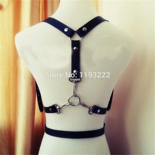 Release Myself Punk Gothic 100% Handcrafted Leather Girl Harness Two Row Body Waist Straps Belts