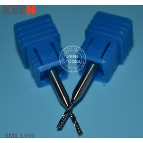 EM3.1.510mm Tungsten Steel Solid Carbide Endmills/One Flute Spiral Miling Cutters Cutting Tools CNC for Wood