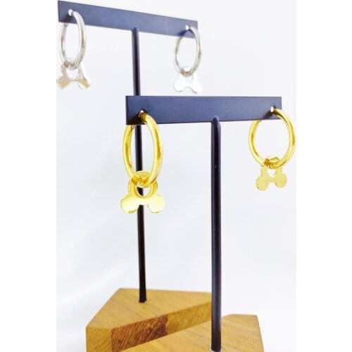 Cartoon Kawaii Mouse Earring Titanium Steel Earring Inlaid Crystal Fashion Trendy Women Jewelry Birthday Gift