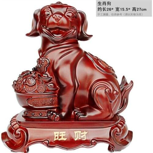 Red resin imitation redwood Rat ox tiger rabbit dragon snake craft deco Animal brings handicraft sculpture home decoration