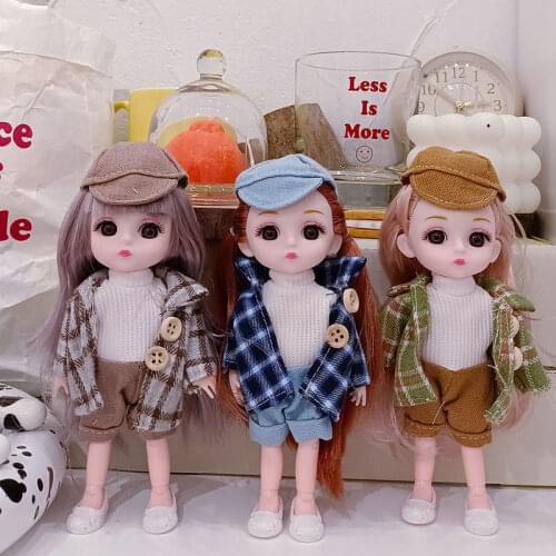 17cm Bjd Doll Moveable Joints Girls Dress Toy with Clothes Shoes Kids Toys for Girls Children Birthday Gift