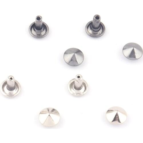 8mm Gunmetal Metal Double Cap Rivets,Button Round Rapid Rivet,Rivet Studs for Purse Bags Handbags Shoes Belts Leather Craft DIY
