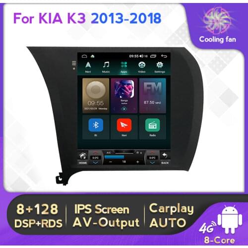 6G 128G DSP Android 11 Tesla Vertical Screen Car Multimedia Radio For KIA CERATO K3 FORTE 2013-2017 GPS Navi Stereo 2 DIN RDS BT