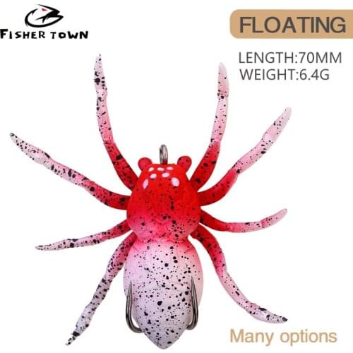 1pcs Spider Soft Bait 7cm 6.4g Silicone Bait Artificial Softbait Lures Weedless Fishing Lure with Realistic Design