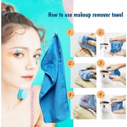 Soft 7colors Makeup Cloth Microfiber Makeup Remover Cloth Makeup Remover Towel For Face Cleaning Cloth Reusable Kitchen Cleaner