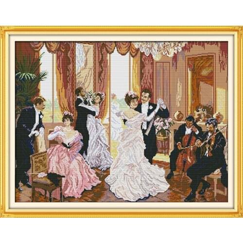 The family party cross stitch kit people 18ct 14ct 11ct count print canvas stitches embroidery DIY handmade needlework