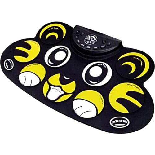 9 Pad Flexible Roll Up Drum Kit Cute Cartoon Cat Patterns Practice Electronic Pad with Foot Ped Wholesale Dropshipping