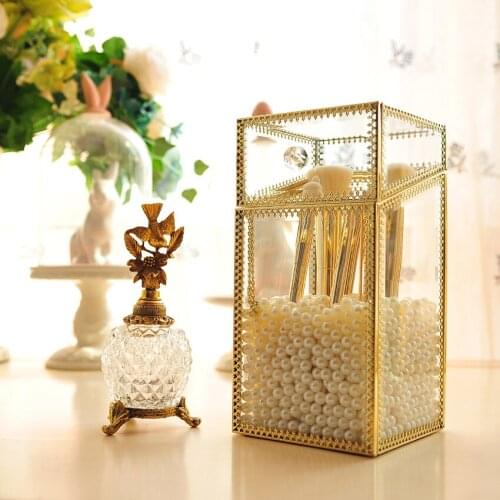 Desktop cosmetic storage box transparent beauty eyebrow brush tube cover with push cake decoration wedding table sets supplies