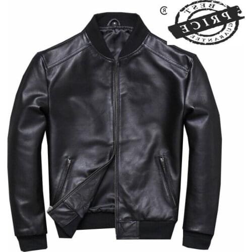 Real Leather Jacket Men Clothes 2021 Streetwear Fashion Mens Sheepskin Short Coat Slim Fit axl Genuine Leather Coats U3a2