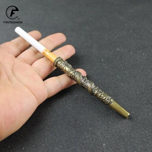New Copper dragon Smoke Pipes Cigarette Pipe Tobacco brass retro Smoking Pipe Mouthpiece Cigarette Holder husband Fathers gift
