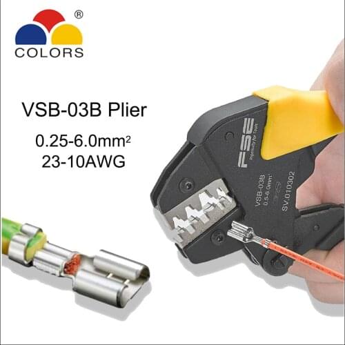 Mini crimping tools hand pliers VSB-03B Non-insulated tabs and terminal 23-10AWG 0.25-6.0mm2 VSA-02C VSA-28B VSA-06 VSA-06WF