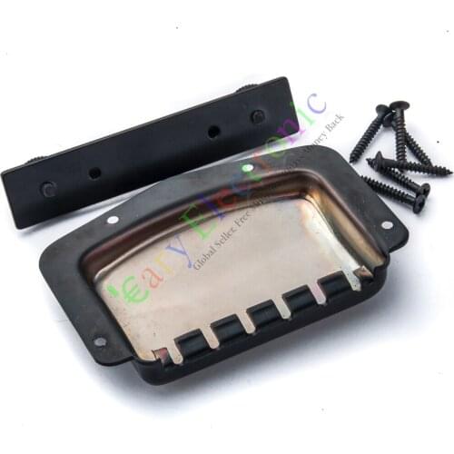 Wholesale and retail 10pc Black Electronic Guitar Bridge Cover Protector Gold Plated for Jazz Bass free shipping