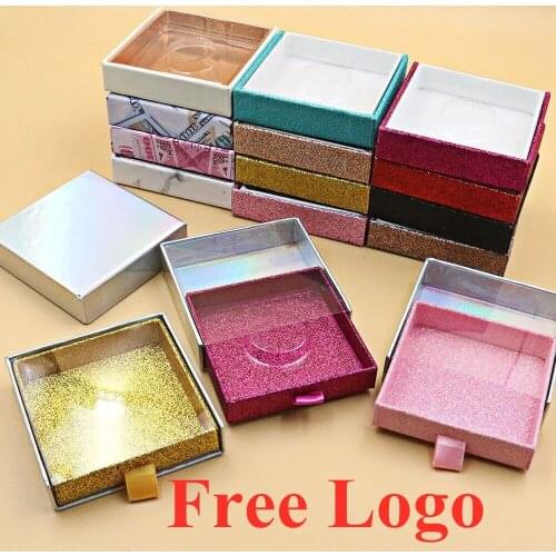 Wholesale eyelash packaging box lashes boxes packaging custom logo 3d mink eyelashes faux cils magnetic drawer case bulk vendors