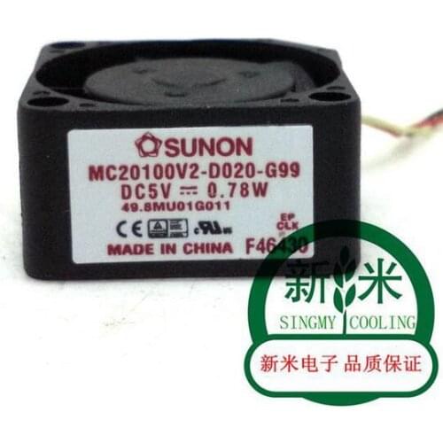 Original SUNON MC20100V2-D020-G99 0.78W 2010 2cm 20*20*10MM 3-line Micro Heat Sink Cooling Fan