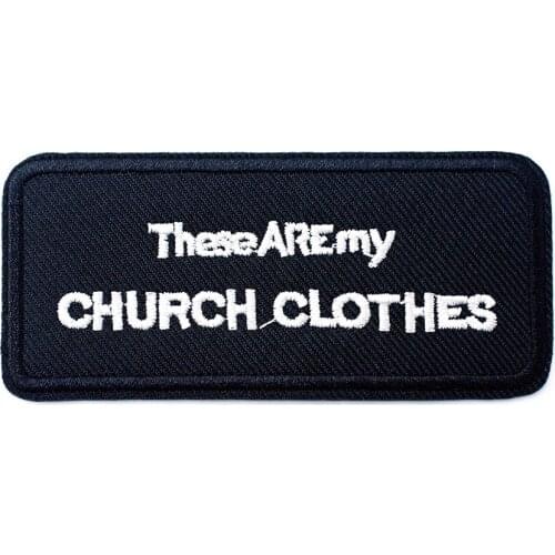 CHURCH CLOTHES Size:4.3x9.3cm Cloth Badges Mend Decorate Patch Jeans Bag Hat Clothes Apparel Sewing Decoration Applique Patches