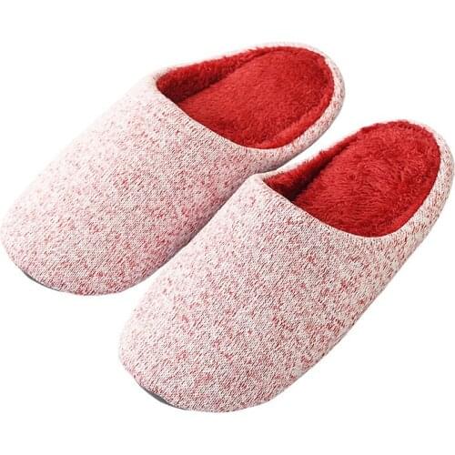 Simple cotton hemp slippers womens winter home slippers indoor non-slip couples wool soft bottom warm slippers.men home shoes