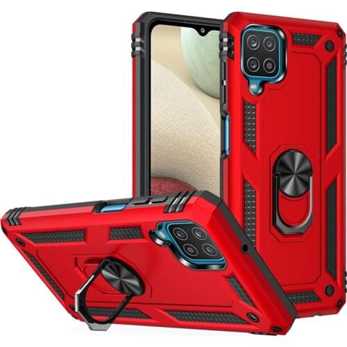 For Samsung Galaxy A12 Armor Shockproof Case for Samsung Galaxy A12 A 12 Military Drop Protective Car Holder Ring Case Cover