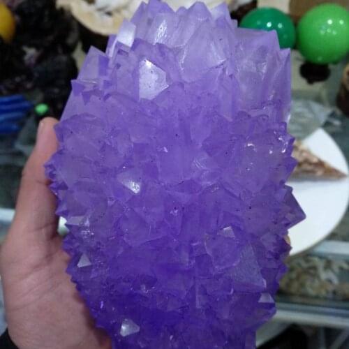 Rare beautiful purple crystal cluster decoration furnishings