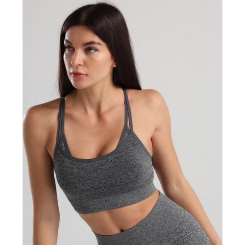 LANTECH Sports Bra Yoga Sportswear Push Up Clothes Run Top Training Women Fitness Gym Bra Seamless Exercise Workout Activewear