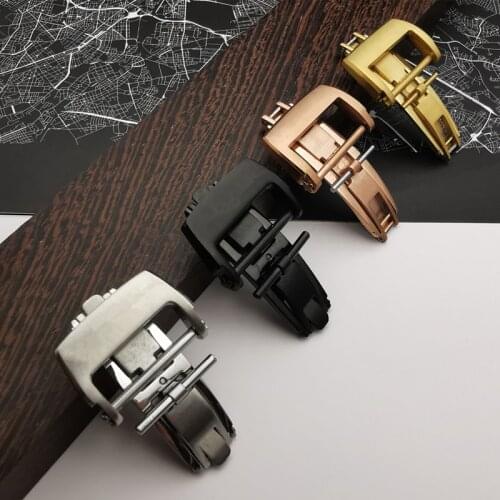 Butterfly steel buckle size 18mm 20mm Black silver rose Gold Watchband watch band strap buckle For Richard Watch Mille logo on