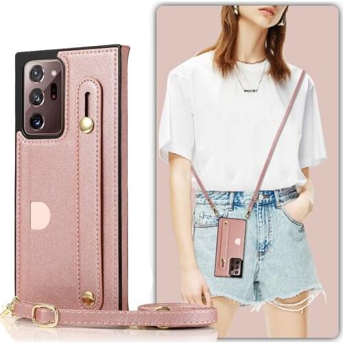 Fashion Crossbody Bag Leather Case For Samsung Galaxy Note 20 Ultra Note 10 9 S10E S9 S10 Plus S20 Ultra Back Cover Shoulder Bag